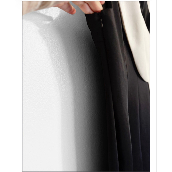 Badgley Mischka Size 6 One Shoulder Black & White Gown - Picture 10 of 13